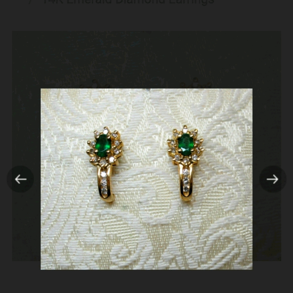Emerald and diamond earrings